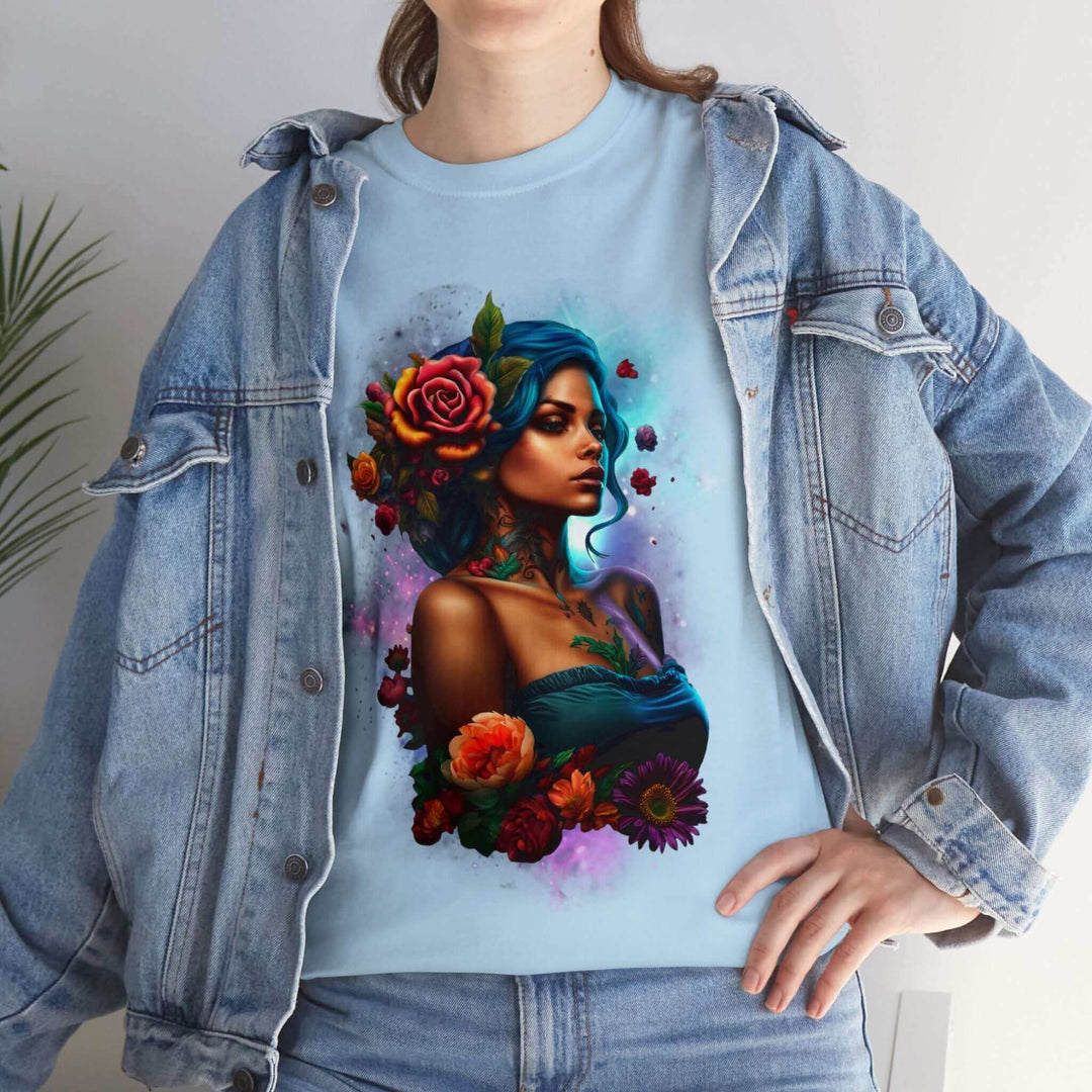 Floral Cosmos - Women's Heavy Cotton Art Tee Shirt