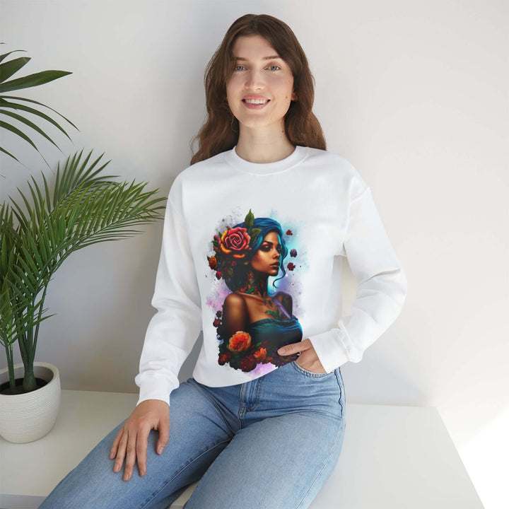 White Womens Heavy Blend™ Crewneck Sweatshirt