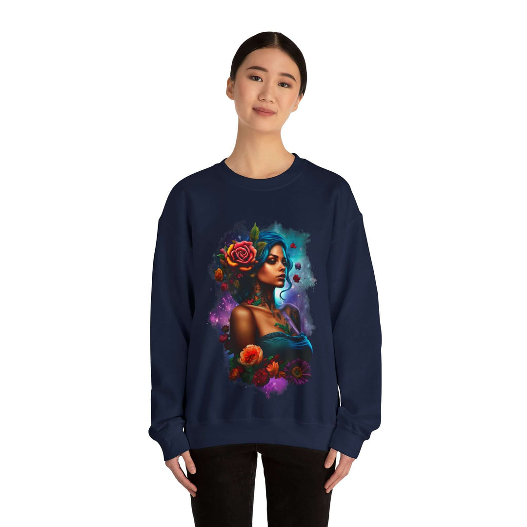 Black Womens Heavy Blend™ Crewneck Sweatshirt