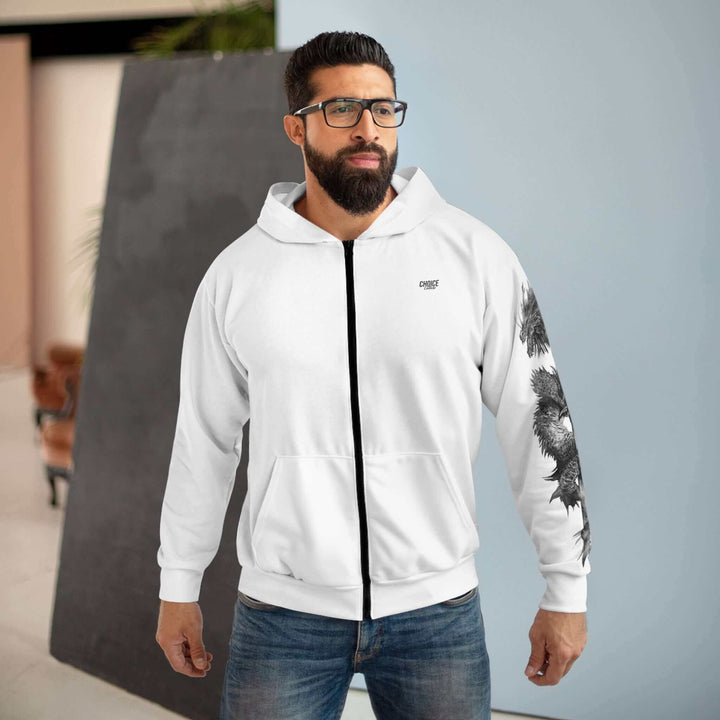 Men's Zipped Art Hoodie White