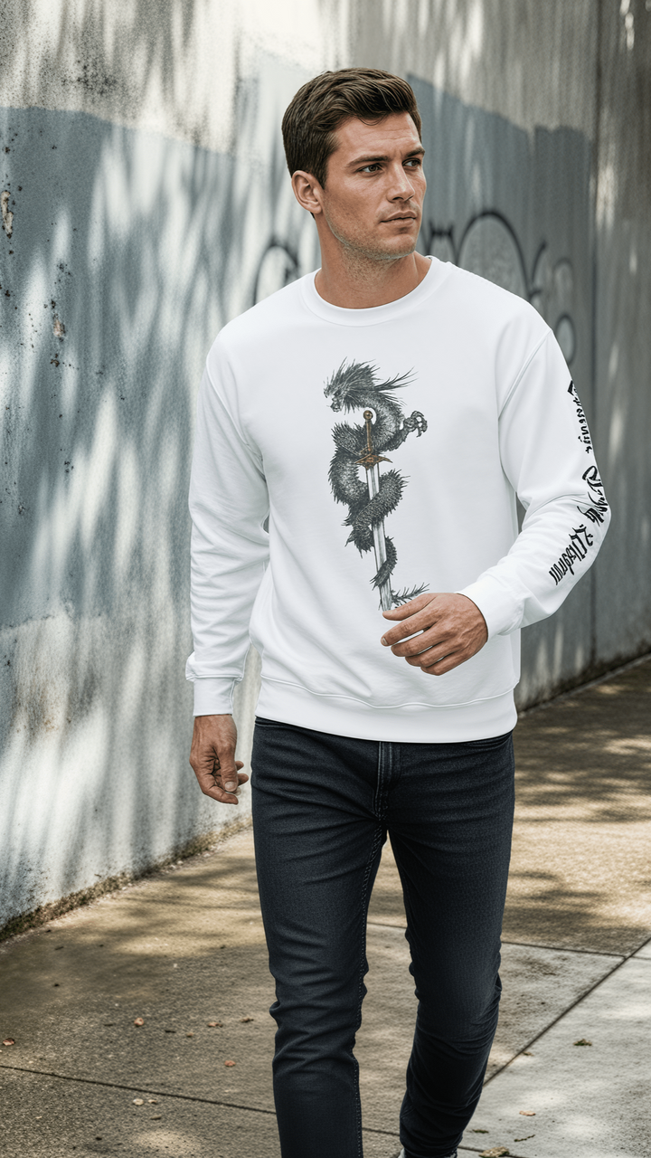 Men's Lightweight Crewneck Sweatshirt - front print