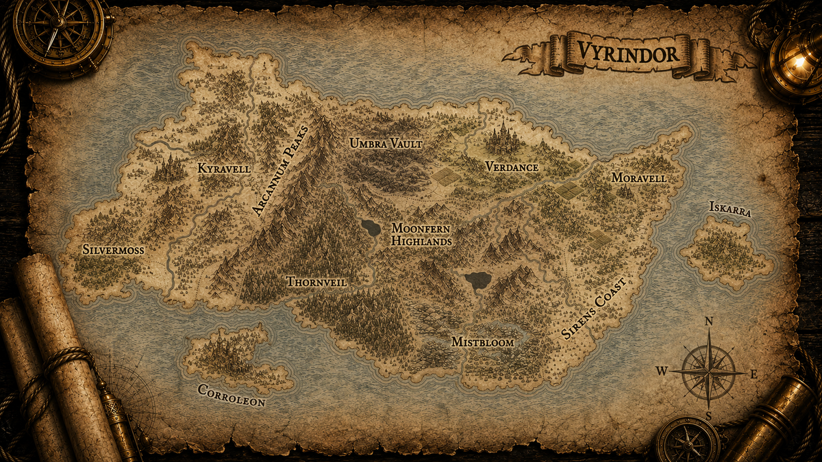 Commissioned map of Vyrindor