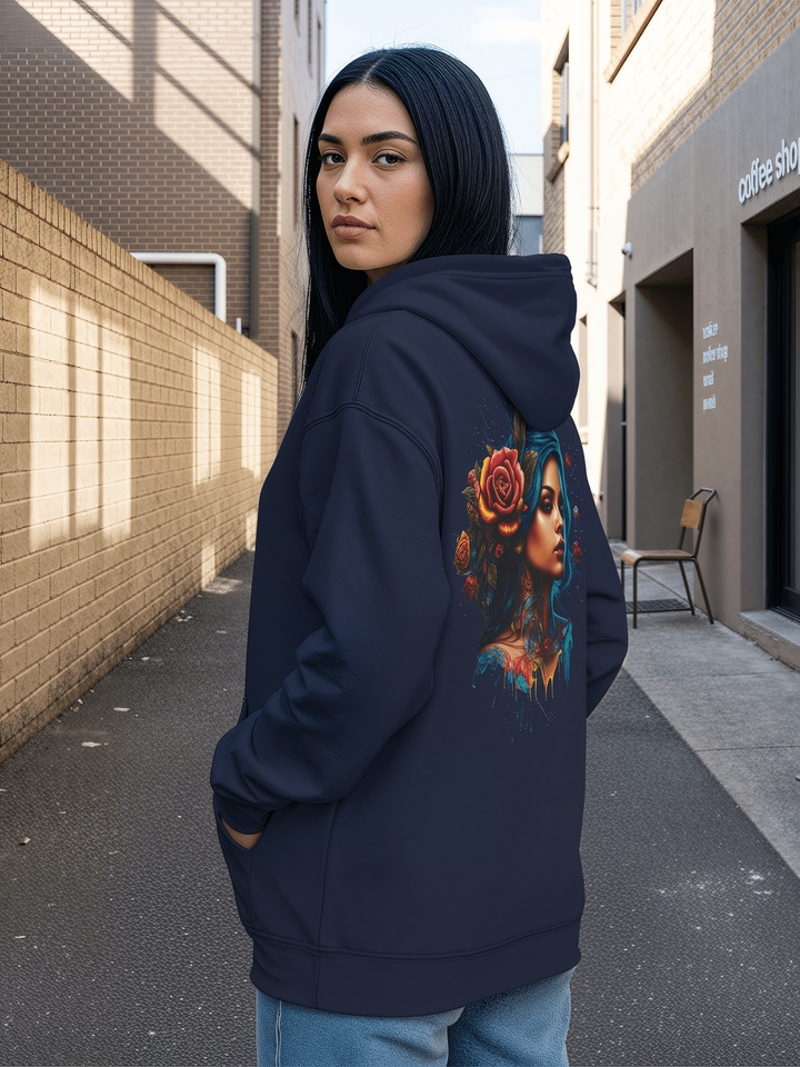 Women's Graphic Drawstring Hooded Sweatshirt